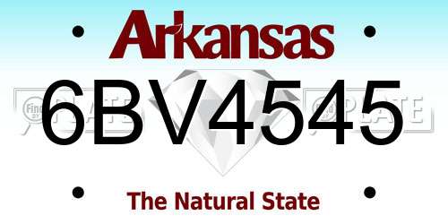 6BV4545 Arkansas License Plate