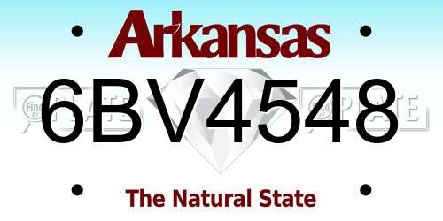 6BV4548 Arkansas License Plate