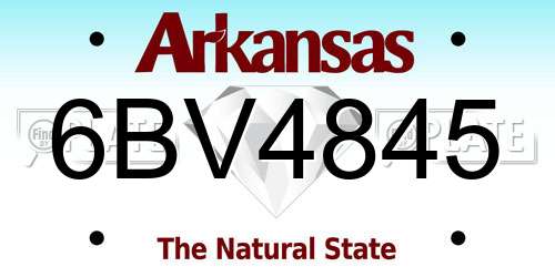 6BV4845 Arkansas License Plate