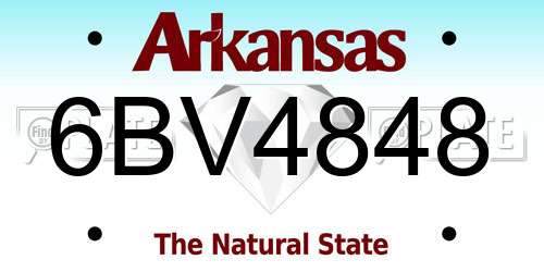 6BV4848 Arkansas License Plate