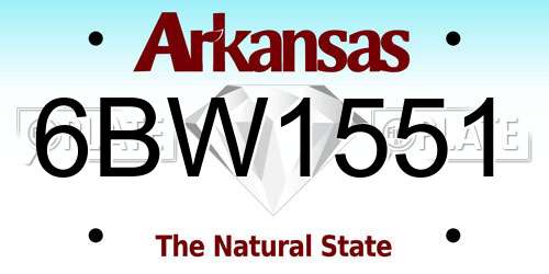 6BW1551 Arkansas License Plate