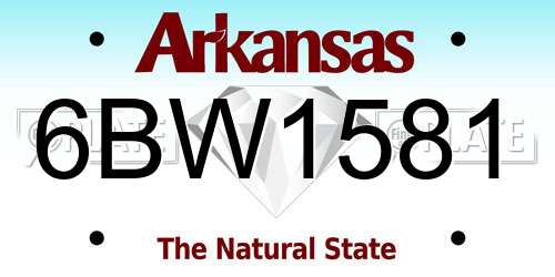 6BW1581 Arkansas License Plate
