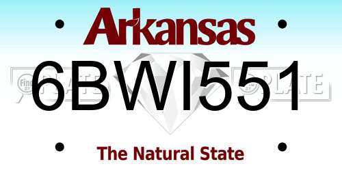 6BWI551 Arkansas License Plate