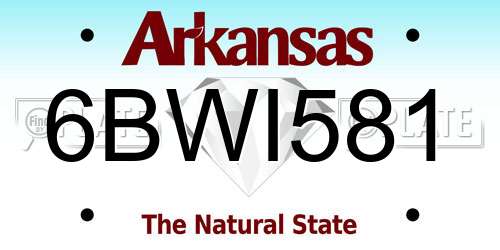 6BWI581 Arkansas License Plate