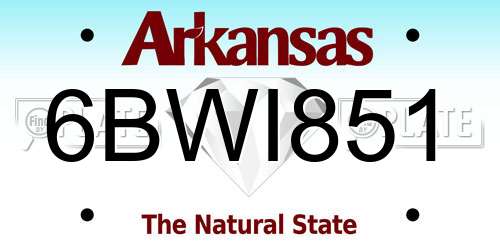 6BWI851 Arkansas License Plate