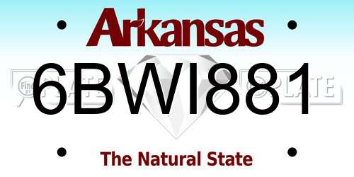 6BWI881 Arkansas License Plate