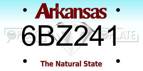 6BZ241 Arkansas License Plate