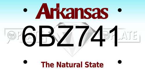 6BZ741 Arkansas License Plate