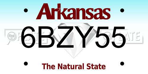6BZY55 Arkansas License Plate