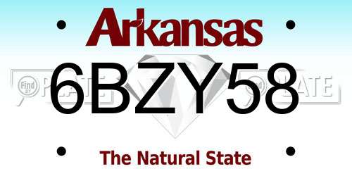 6BZY58 Arkansas License Plate