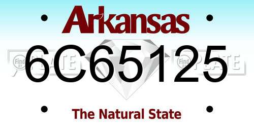 6C65125 Arkansas License Plate
