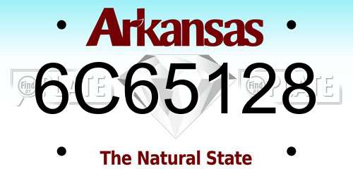 6C65128 Arkansas License Plate