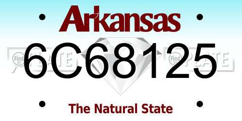 6C68125 Arkansas License Plate