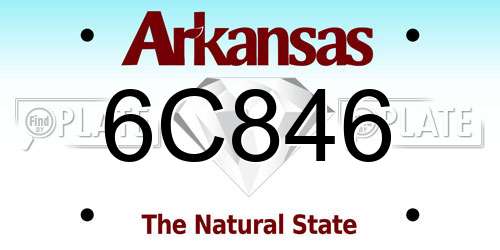 6C846 Arkansas License Plate
