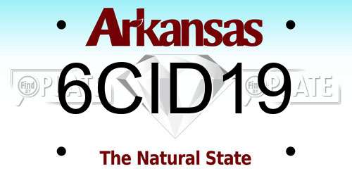 6CID19 Arkansas License Plate