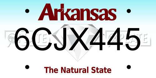 6CJX445 Arkansas License Plate