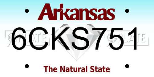 6CKS751 Arkansas License Plate