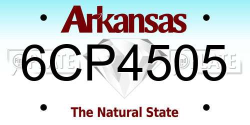 6CP4505 Arkansas License Plate