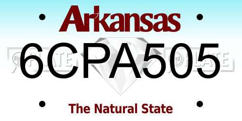6CPA505 Arkansas License Plate