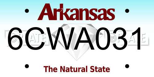 6CWA031 Arkansas License Plate