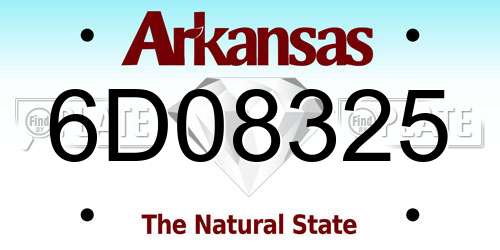 6D08325 Arkansas License Plate