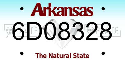 6D08328 Arkansas License Plate