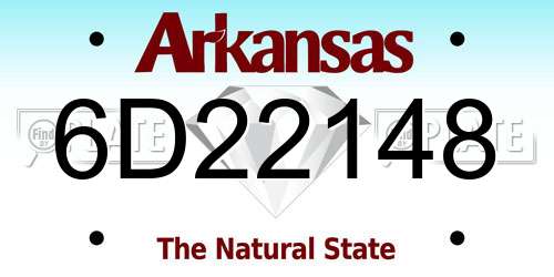 6D22148 Arkansas License Plate