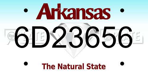 6D23656 Arkansas License Plate
