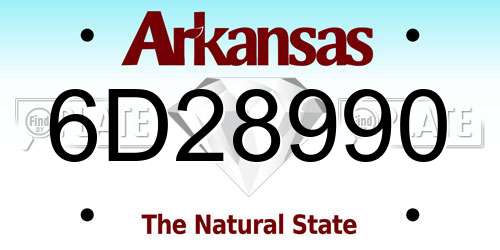 6D28990 Arkansas License Plate