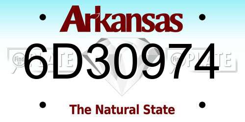 6D30974 Arkansas License Plate