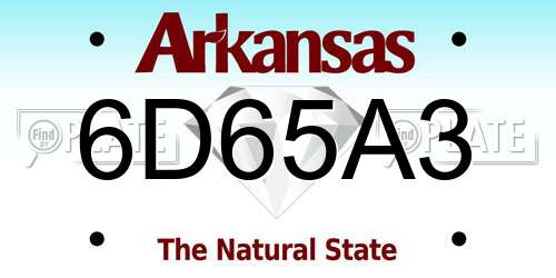 6D65A3 Arkansas License Plate