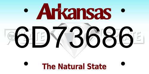 6D73686 Arkansas License Plate