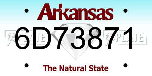 6D73871 Arkansas License Plate