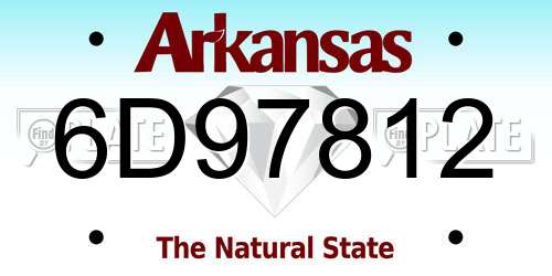 6D97812 Arkansas License Plate