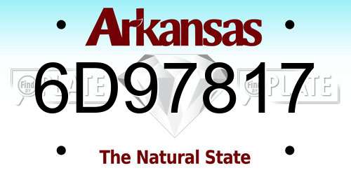 6D97817 Arkansas License Plate
