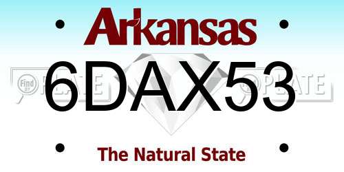 6DAX53 Arkansas License Plate