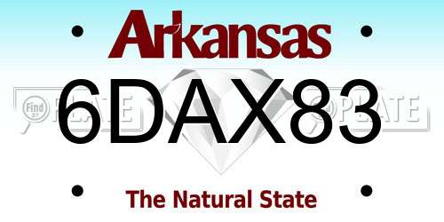 6DAX83 Arkansas License Plate