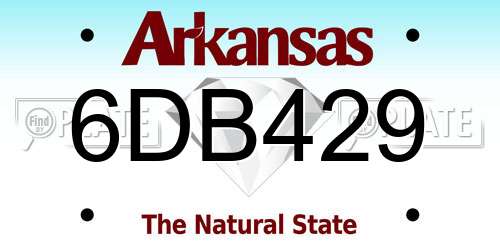 6DB429 Arkansas License Plate