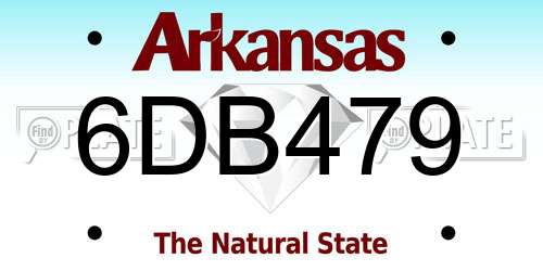 6DB479 Arkansas License Plate