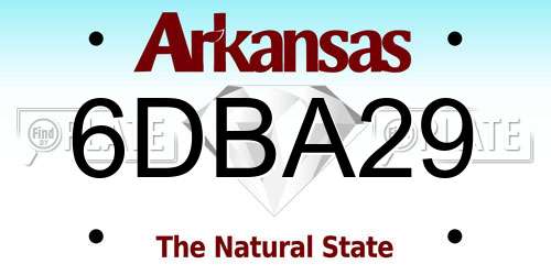 6DBA29 Arkansas License Plate