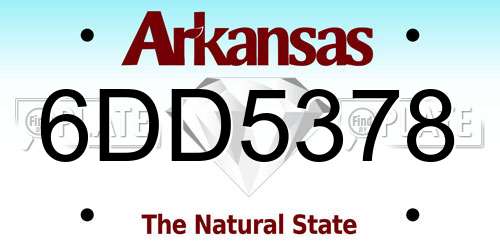 6DD5378 Arkansas License Plate