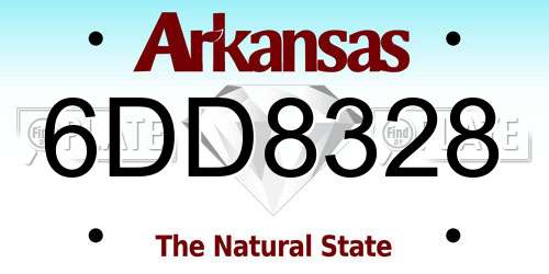 6DD8328 Arkansas License Plate