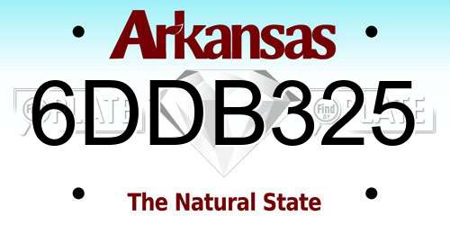 6DDB325 Arkansas License Plate