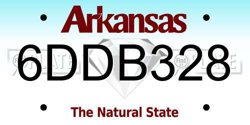 6DDB328 Arkansas License Plate