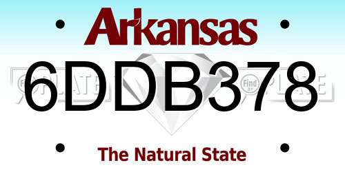 6DDB378 Arkansas License Plate
