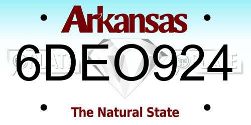 6DEO924 Arkansas License Plate