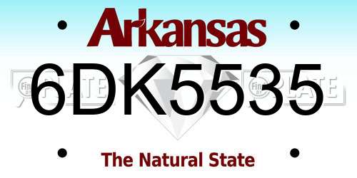 6DK5535 Arkansas License Plate