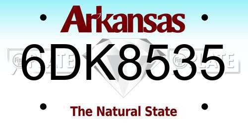 6DK8535 Arkansas License Plate