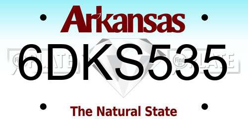 6DKS535 Arkansas License Plate