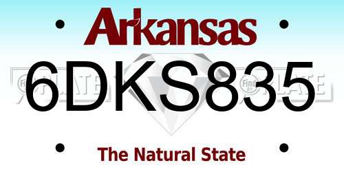 6DKS835 Arkansas License Plate